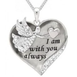 Angel With You Sterling Silver Cremation Ashes Memorial Pendant