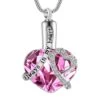 Always In My Heart Pink - Premium White Gold Plated Stainless Steel Cremation Ashes Jewellery Urn Pendant 2 Always In My Heart Pink - Premium White Gold Plated Stainless Steel Cremation Ashes Jewellery Urn Pendant -Ornaments Promotion Store aimhpink
