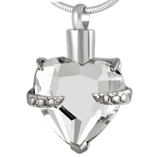 Always And Forever Heart Clear - Stainless Steel Cremation Ashes Jewellery Pendant 3 Always And Forever Heart Clear - Stainless Steel Cremation Ashes Jewellery Pendant