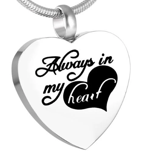 Always In My Heart - Stainless Steel Ashes Jewellery Pendant 3 Always In My Heart - Stainless Steel Ashes Jewellery Pendant