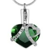 Always In My Heart Emerald - Premium White Gold Plated Stainless Steel Cremation Ashes Jewellery Urn Pendant 1 Always In My Heart Emerald - Premium White Gold Plated Stainless Steel Cremation Ashes Jewellery Urn Pendant -Ornaments Promotion Store alwaysinmyheartemerald