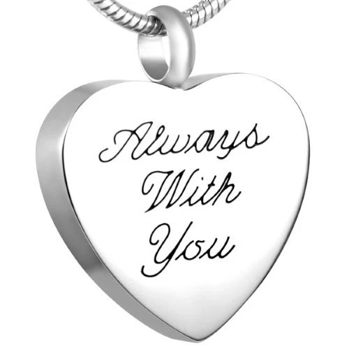 Always With You Heart - Stainless Steel Ashes Jewellery Memorial Pendant 3 Always With You Heart - Stainless Steel Ashes Jewellery Memorial Pendant