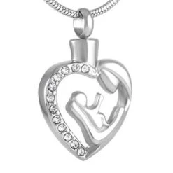A Mothers Love - Stainless Steel Cremation Ashes Urn Jewellery Pendant