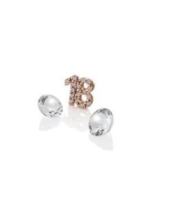 Anais Paris Anais Paris Rose Plated 18 & White Topaz Charms