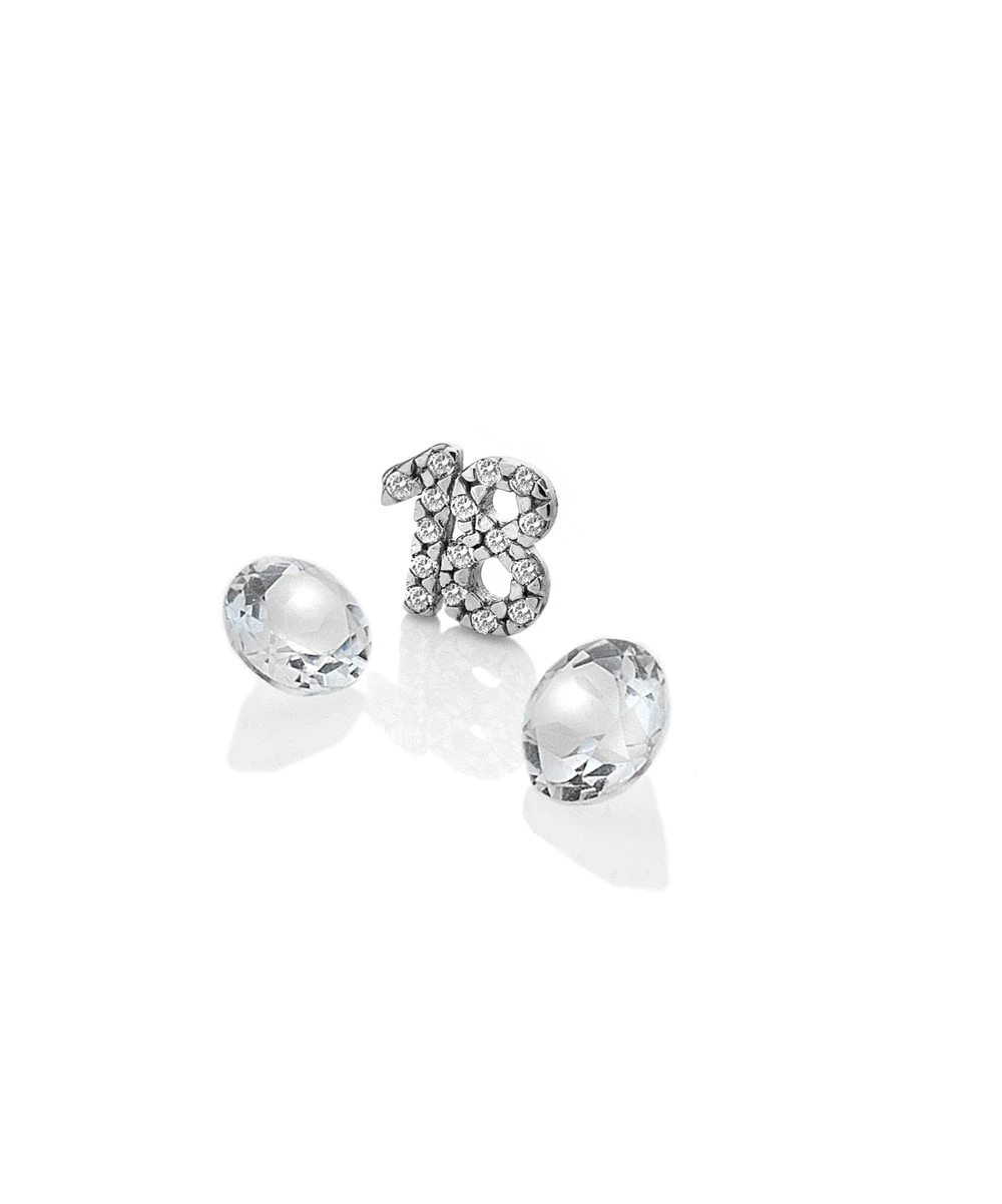 Anais Paris Anais Paris Silver 18 & White Topaz Charms 3 Anais Paris Anais Paris Silver 18 & White Topaz Charms