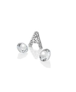 Anais Paris Anais Paris Silver Initial A & White Topaz Charms