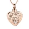 Angel Wings Paw Heart Rose Gold - Stainless Steel Cremation Ashes Jewellery Urn Pendant 1 Angel Wings Paw Heart Rose Gold - Stainless Steel Cremation Ashes Jewellery Urn Pendant -Ornaments Promotion Store angelwingpawrg