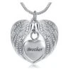 Angel Wings Brother - Stainless Steel Cremation Ashes Jewellery Necklace Pendant 2 Angel Wings Brother - Stainless Steel Cremation Ashes Jewellery Necklace Pendant -Ornaments Promotion Store angelwingsbrother