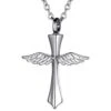 Angel Wings Cross- Stainless Steel Cremation Ashes Jewellery Pendant 1 Angel Wings Cross- Stainless Steel Cremation Ashes Jewellery Pendant -Ornaments Promotion Store angelwingscross