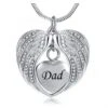 Angel Wings Dad - Stainless Steel Cremation Ashes Jewellery Necklace Pendant 2 Angel Wings Dad - Stainless Steel Cremation Ashes Jewellery Necklace Pendant -Ornaments Promotion Store angelwingsdad