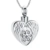 Angel Wings Paw Heart - Stainless Steel Cremation Ashes Jewellery Urn Pendant 1 Angel Wings Paw Heart - Stainless Steel Cremation Ashes Jewellery Urn Pendant -Ornaments Promotion Store angelwingspawheart