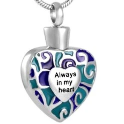 Artistry 'Always In My Heart' - Stainless Steel Ashes Urn Jewellery Pendant