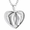 Baby Foot Heart - Stainless Steel Cremation Ashes Jewellery Pendant 1 Baby Foot Heart - Stainless Steel Cremation Ashes Jewellery Pendant -Ornaments Promotion Store babyfeetheart