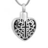 Cross Heart - Stainless Steel Cremation Ashes Memorial Urn Pendant -Ornaments Promotion Store blackinlaycrossheart
