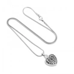 Cross Heart - Stainless Steel Cremation Ashes Memorial Urn Pendant -Ornaments Promotion Store blackinlaycrossheart1