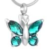 Blissful Butterfly Indicolite - Stainless Steel Cremation Ashes Jewellery Pendant 2 Blissful Butterfly Indicolite - Stainless Steel Cremation Ashes Jewellery Pendant -Ornaments Promotion Store blissfulbutterflyidicole