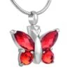 Blissful Butterfly Ruby - Stainless Steel Cremation Ashes Jewellery Pendant 1 Blissful Butterfly Ruby - Stainless Steel Cremation Ashes Jewellery Pendant -Ornaments Promotion Store blissfulbutterflyruby