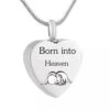 Born Into Heaven Heart -Stainless Steel Cremation Ashes Jewellery Memorial Pendant 2 Born Into Heaven Heart -Stainless Steel Cremation Ashes Jewellery Memorial Pendant -Ornaments Promotion Store bornintoheavenheart