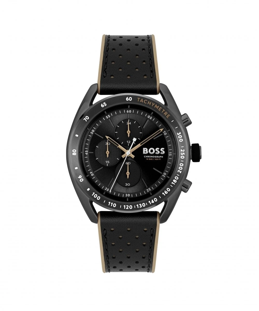 BOSS BOSS Center Court Black & Brown Strap Gents Watch 3 BOSS BOSS Center Court Black & Brown Strap Gents Watch