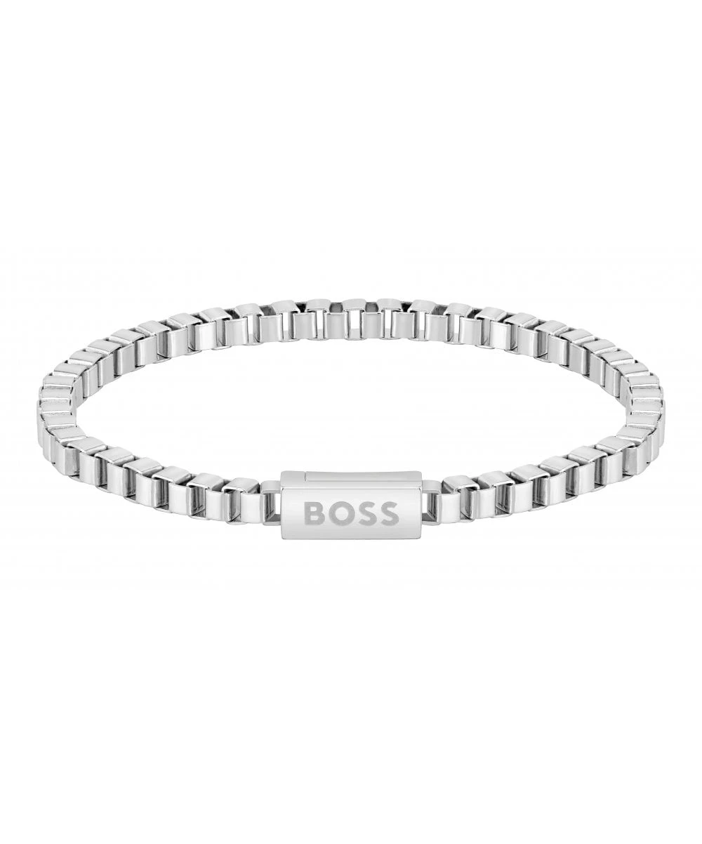 BOSS BOSS Chain For Him Gents Silver Tone Box Bracelet 3 BOSS BOSS Chain For Him Gents Silver Tone Box Bracelet