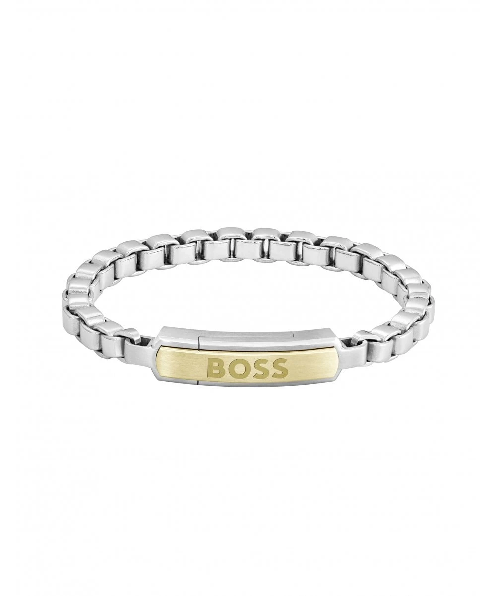 BOSS BOSS Devon Gents Two Tone Box Bracelet 3 BOSS BOSS Devon Gents Two Tone Box Bracelet