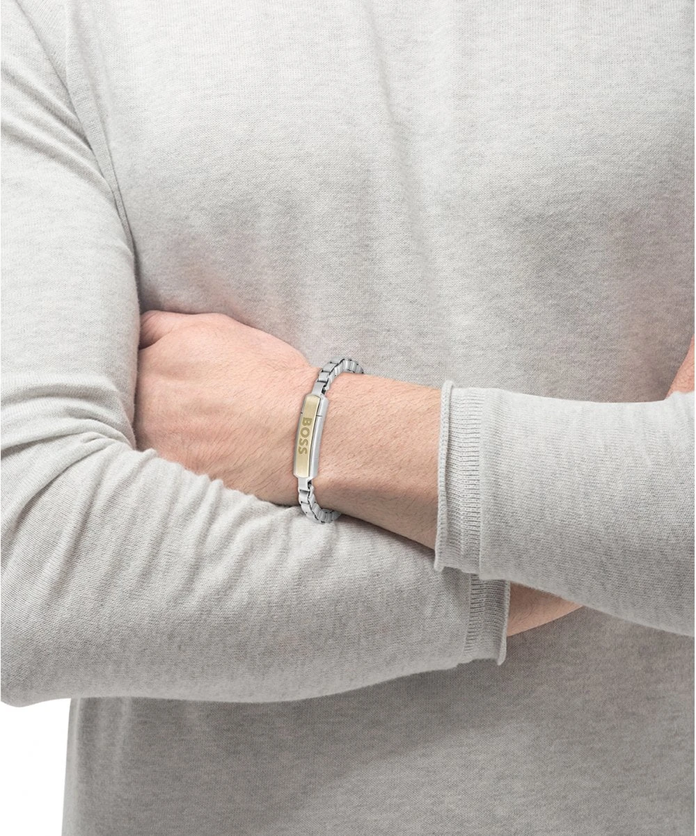 BOSS BOSS Devon Gents Two Tone Box Bracelet 5 BOSS BOSS Devon Gents Two Tone Box Bracelet - Image 3