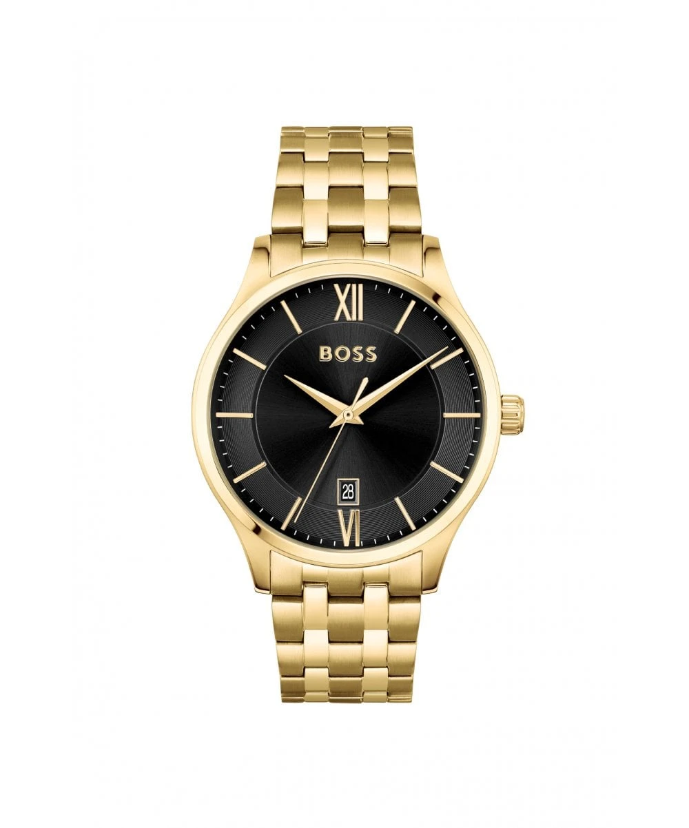 BOSS BOSS Elite Gold Plated Gents Bracelet Watch 3 BOSS BOSS Elite Gold Plated Gents Bracelet Watch