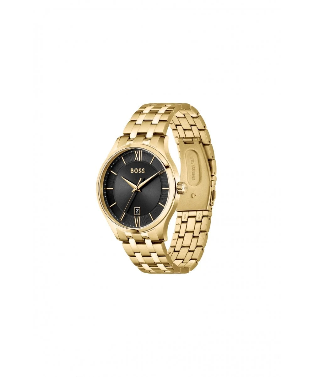 BOSS BOSS Elite Gold Plated Gents Bracelet Watch 4 BOSS BOSS Elite Gold Plated Gents Bracelet Watch - Image 2