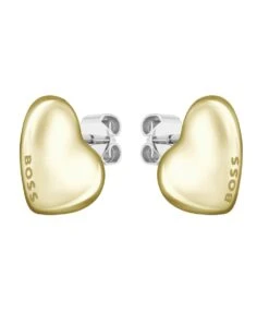 BOSS BOSS Honey Ladies Gold Tone Heart Stud Earrings