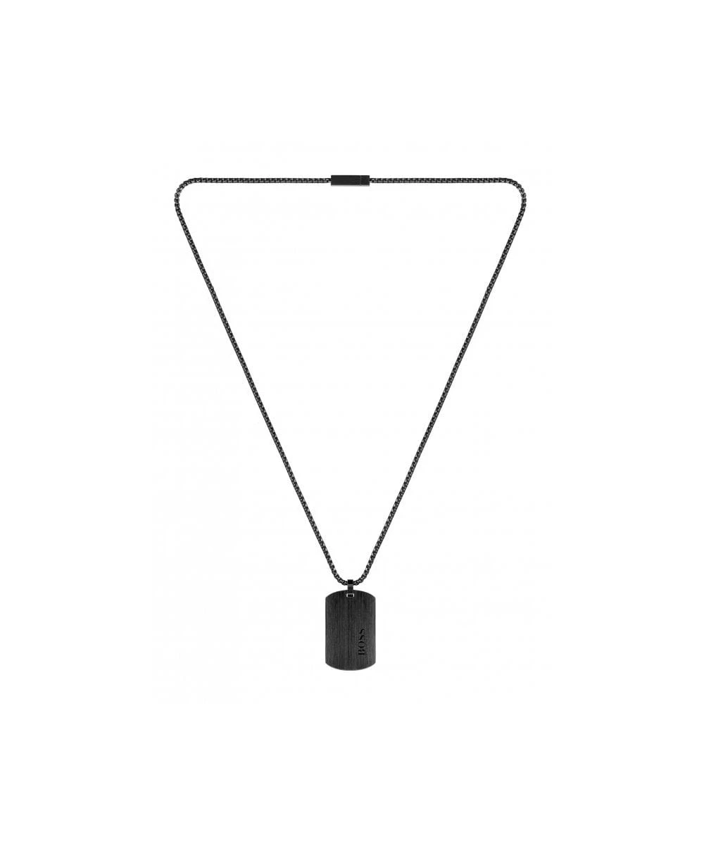 BOSS BOSS Lander Black & Blue Tag Gents Necklace 4 BOSS BOSS Lander Black & Blue Tag Gents Necklace - Image 2