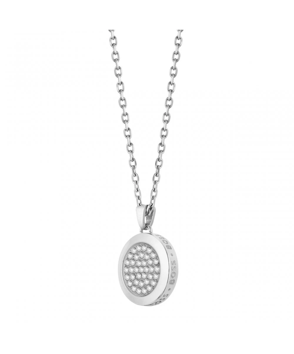 BOSS BOSS Medallion Silver Tone Ladies Necklace 3 BOSS BOSS Medallion Silver Tone Ladies Necklace