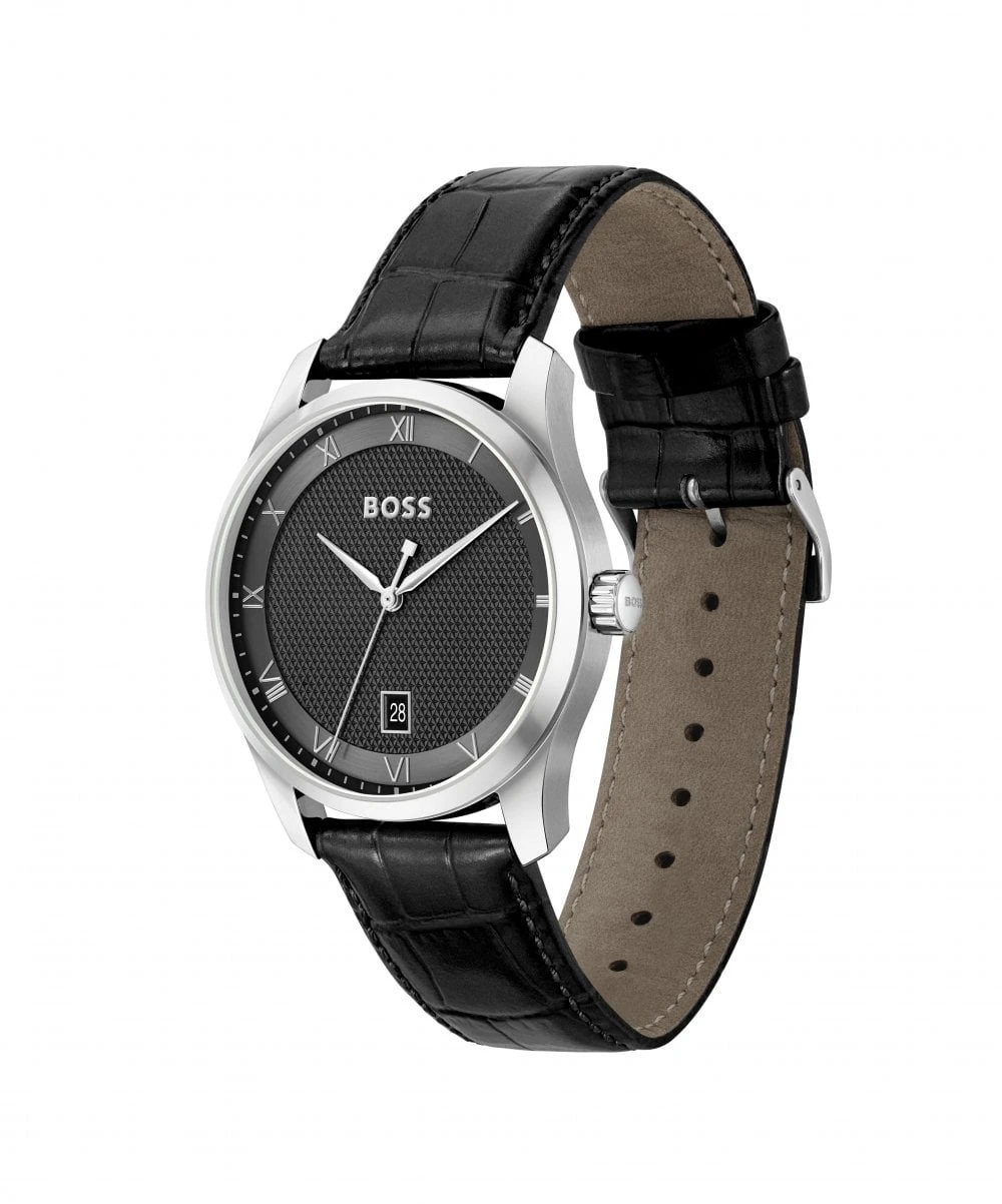 BOSS BOSS Principle Black Leather Strap Gents Watch 4 BOSS BOSS Principle Black Leather Strap Gents Watch - Image 2