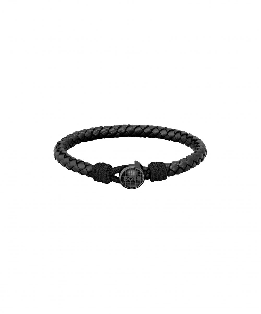 BOSS BOSS Thad Classic Gents Black Leather Bracelet 3 BOSS BOSS Thad Classic Gents Black Leather Bracelet