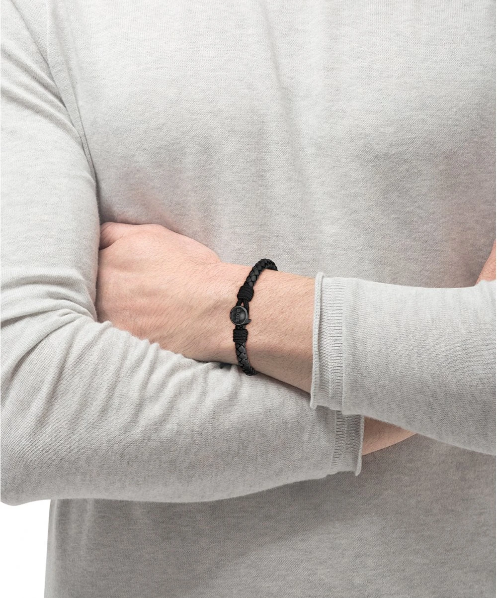 BOSS BOSS Thad Classic Gents Black Leather Bracelet 4 BOSS BOSS Thad Classic Gents Black Leather Bracelet - Image 2