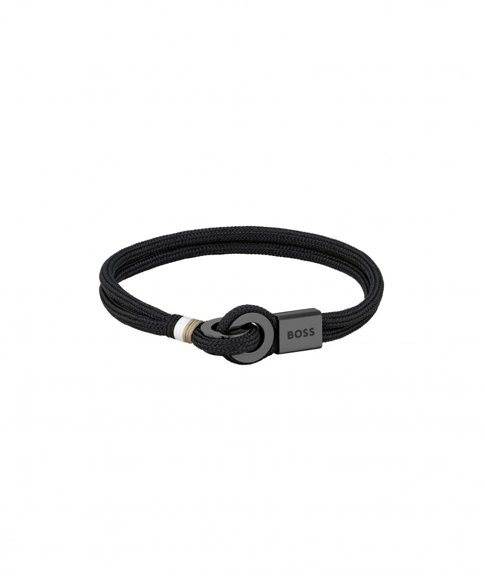 BOSS BOSS Thad Sport Nylon Black Cord Gents Bracelet 3 BOSS BOSS Thad Sport Nylon Black Cord Gents Bracelet