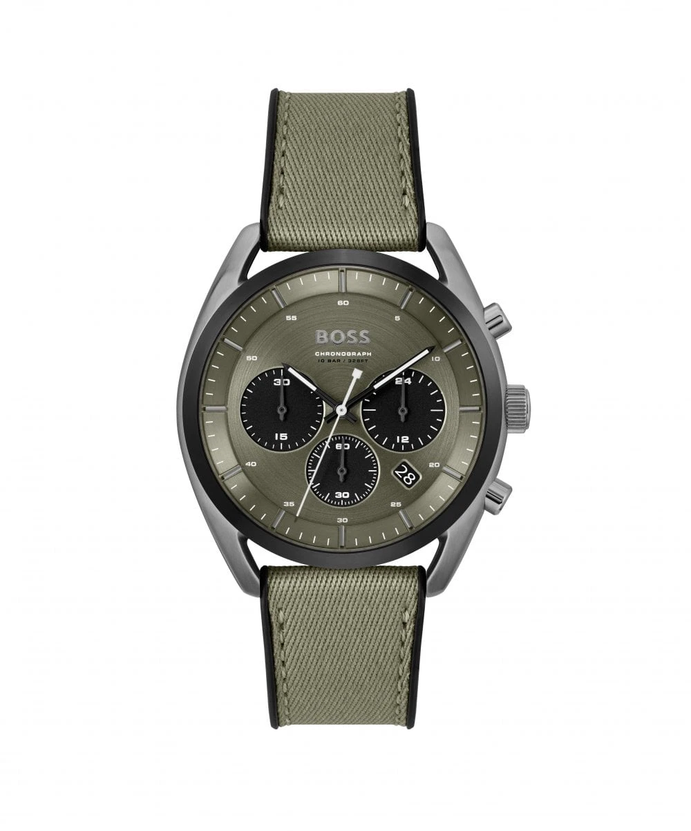 BOSS BOSS Top Grey & Green Chronograph Gents Watch 3 BOSS BOSS Top Grey & Green Chronograph Gents Watch