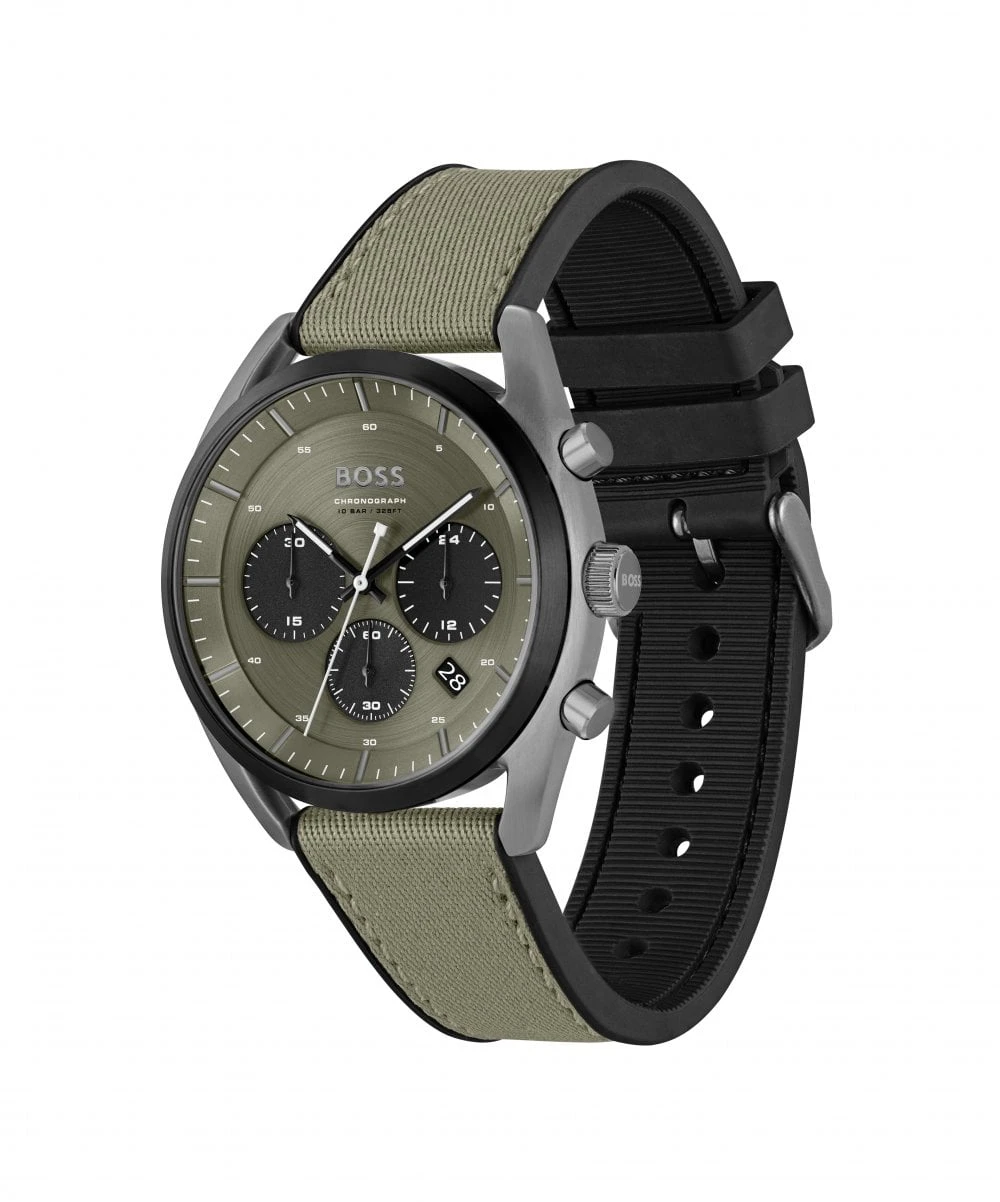 BOSS BOSS Top Grey & Green Chronograph Gents Watch 4 BOSS BOSS Top Grey & Green Chronograph Gents Watch - Image 2
