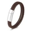 Woven Brown Leather Bracelet - Stainless Steel Cremation Ashes Jewellery 1 Woven Brown Leather Bracelet - Stainless Steel Cremation Ashes Jewellery -Ornaments Promotion Store brownwovenleatherbracelt