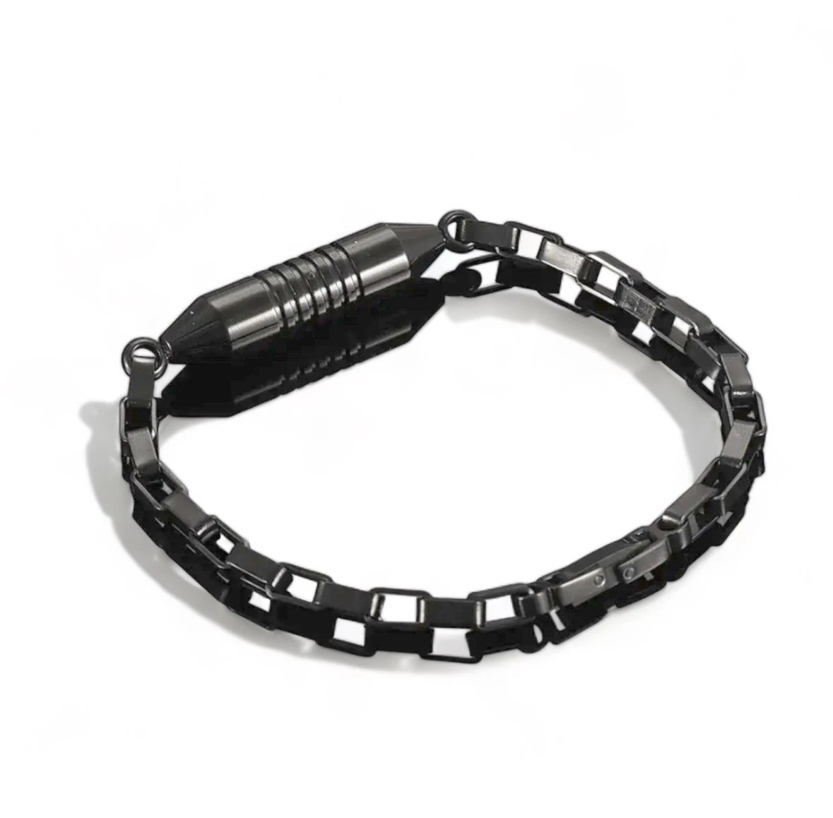 Bullet Bracelet Black - Stainless Steel Cremation Ashes Jewellery 3 Bullet Bracelet Black - Stainless Steel Cremation Ashes Jewellery