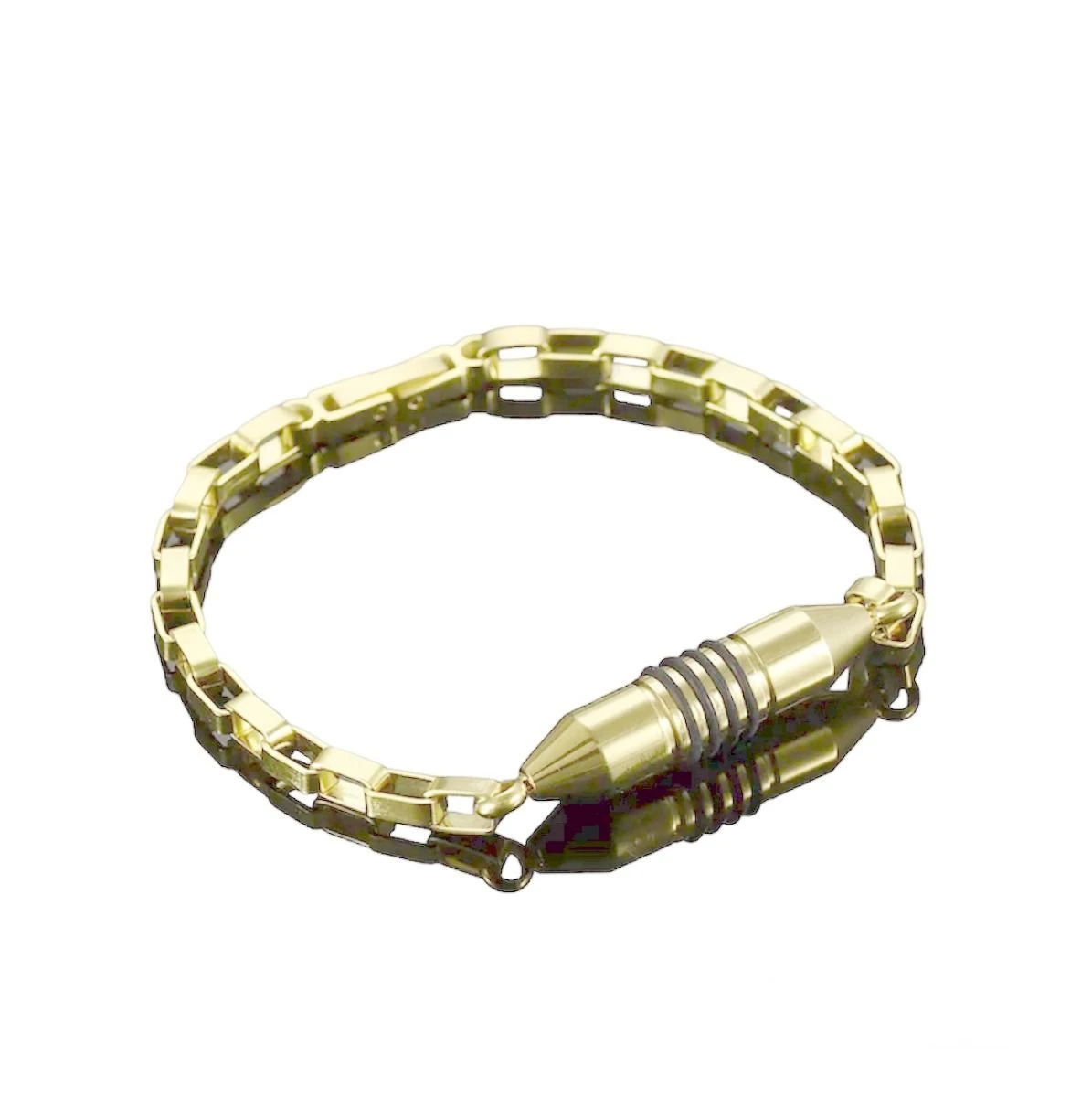 Bullet Bracelet - Gold Stainless Steel Cremation Ashes Jewellery 3 Bullet Bracelet - Gold Stainless Steel Cremation Ashes Jewellery