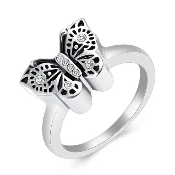 Butterfly Ring - Stainless Steel Cremation Ashes Jewellery Urn Memorial Keepsake 3 Butterfly Ring - Stainless Steel Cremation Ashes Jewellery Urn Memorial Keepsake