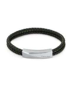Calvin Klein Calvin Klein Braided Green Leather Gents Bracelet