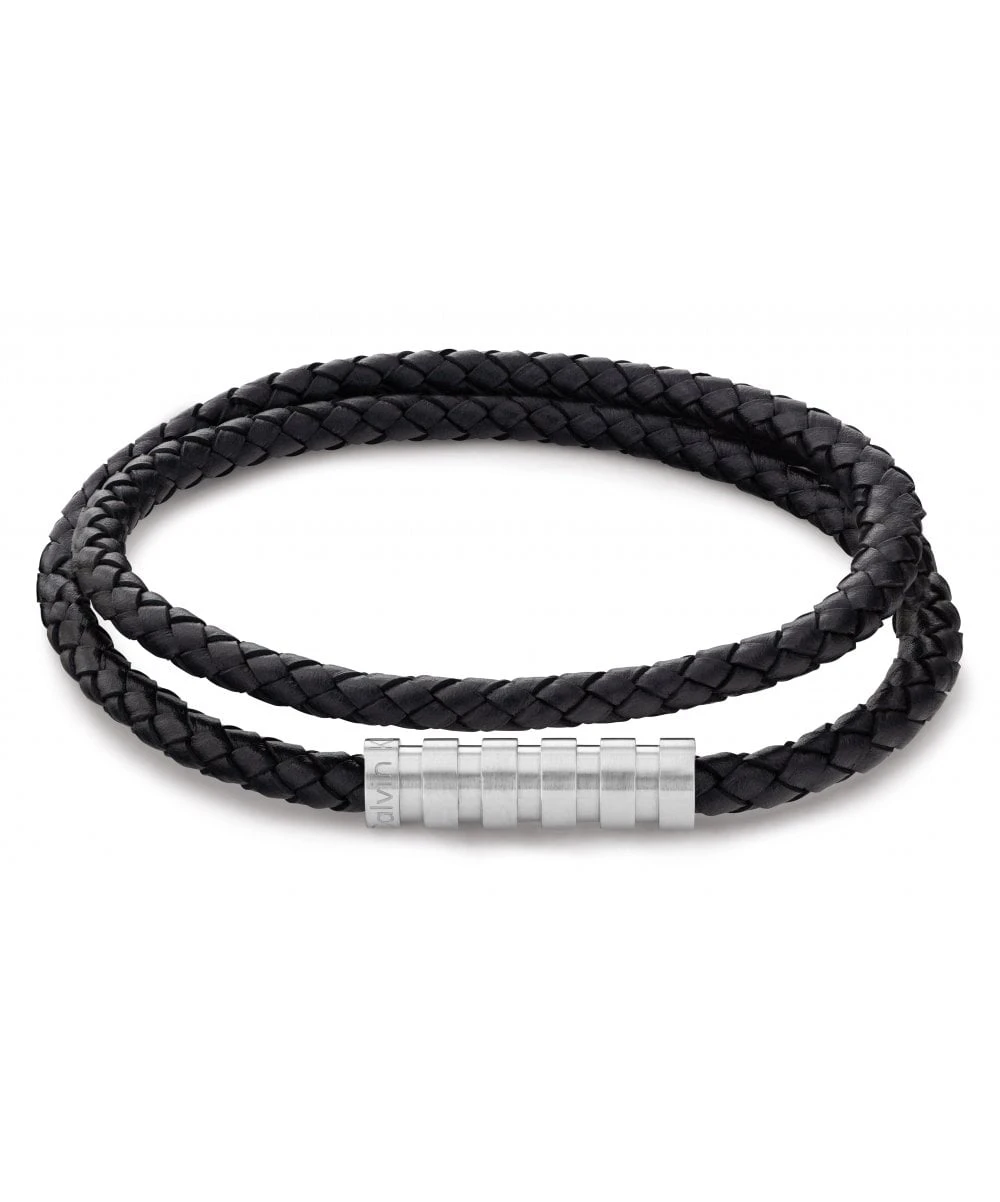 Calvin Klein Calvin Klein Double Braided Black Leather Gents Bracelet 3 Calvin Klein Calvin Klein Double Braided Black Leather Gents Bracelet