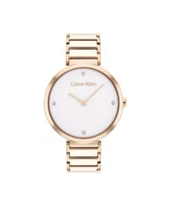 Calvin Klein Calvin Klein Minimalistic T Bar Rose Gold Plated Ladies Bracelet Watch