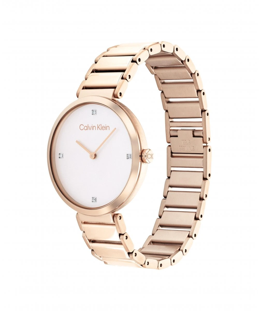 Calvin Klein Calvin Klein Minimalistic T Bar Rose Gold Plated Ladies Bracelet Watch 4 Calvin Klein Calvin Klein Minimalistic T Bar Rose Gold Plated Ladies Bracelet Watch - Image 2