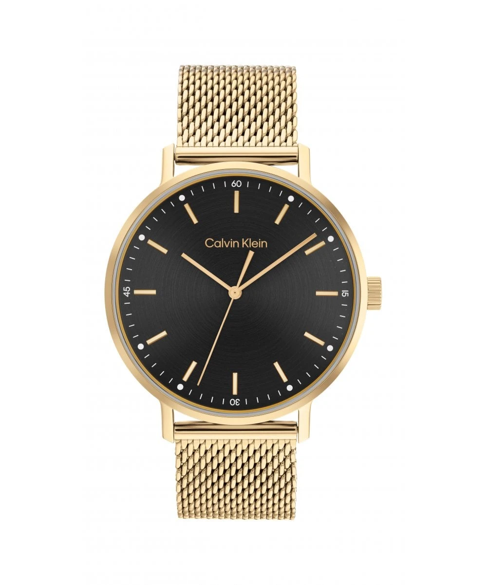 Calvin Klein Calvin Klein Modern Mesh Gold Plated Gents Bracelet Watch 3 Calvin Klein Calvin Klein Modern Mesh Gold Plated Gents Bracelet Watch