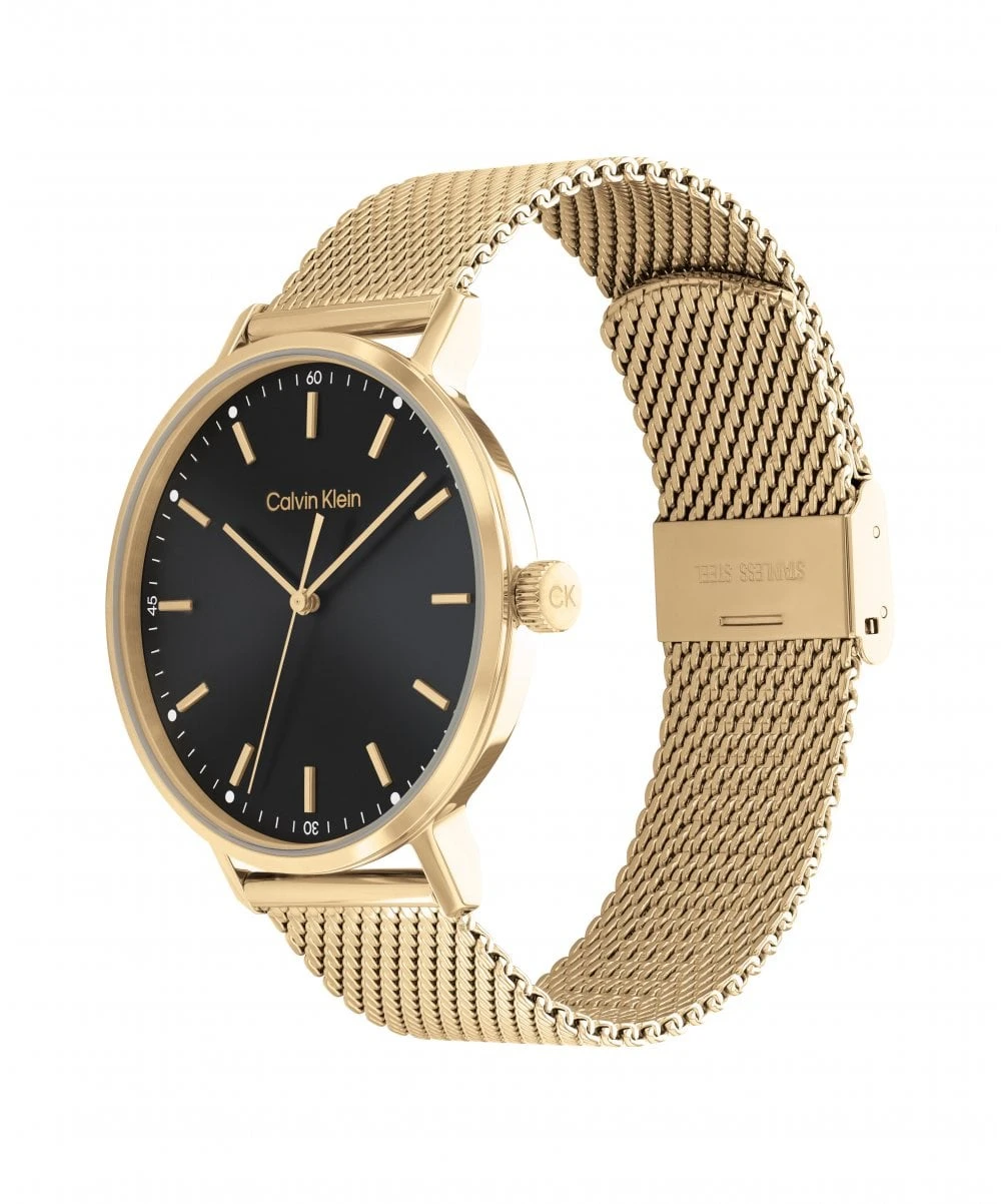 Calvin Klein Calvin Klein Modern Mesh Gold Plated Gents Bracelet Watch 4 Calvin Klein Calvin Klein Modern Mesh Gold Plated Gents Bracelet Watch - Image 2