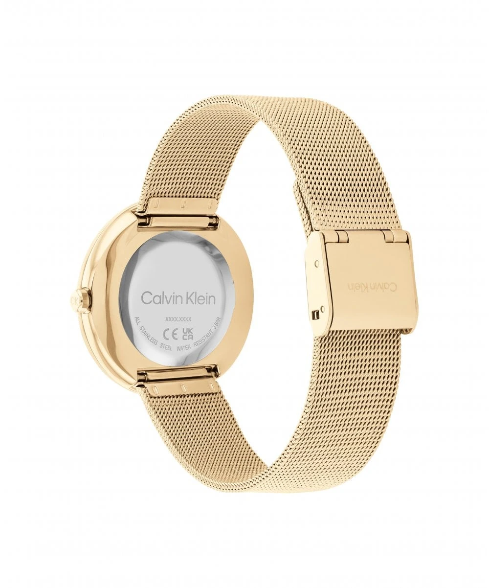 Calvin Klein Calvin Klein Twisted Bezel Gold Plated Ladies Mesh Watch 5 Calvin Klein Calvin Klein Twisted Bezel Gold Plated Ladies Mesh Watch - Image 3