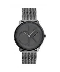 Calvin Klein Calvin Klein Unisex Iconic Logo Grey Mesh Bracelet Watch