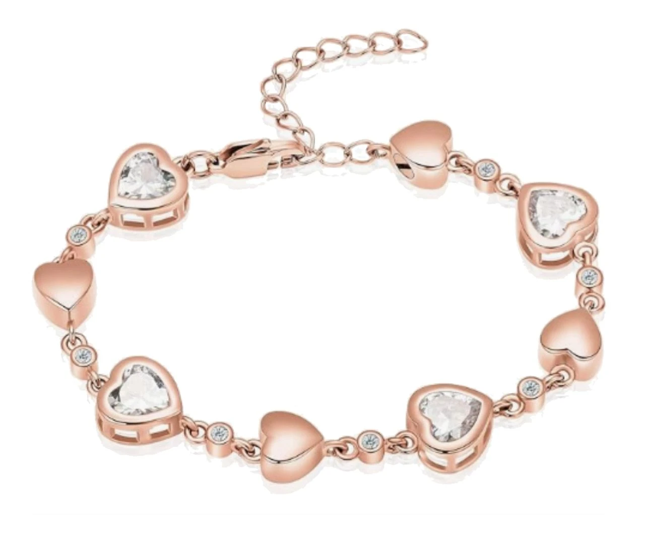 Chasing Hearts Bracelet - Rose Gold Stainless Steel Cremation Ashes Jewellery 3 Chasing Hearts Bracelet - Rose Gold Stainless Steel Cremation Ashes Jewellery